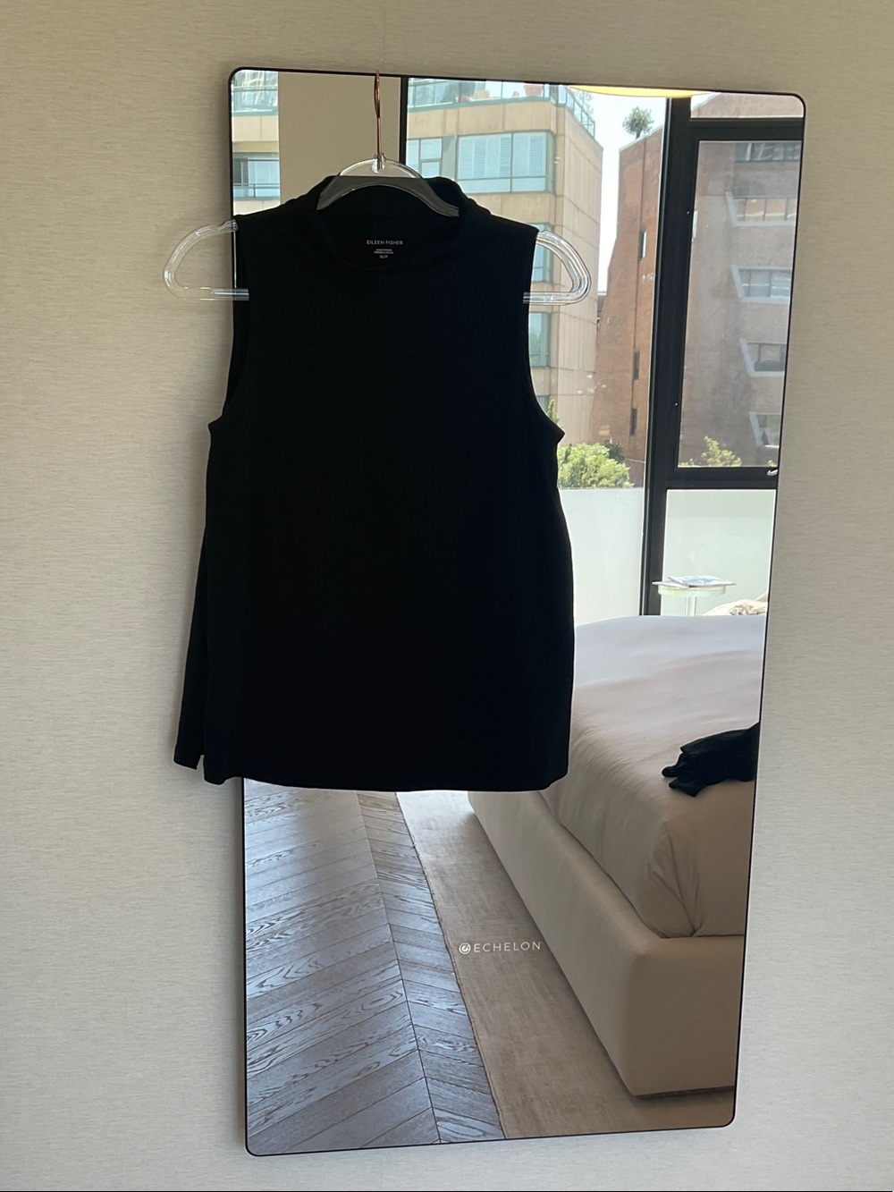 Eileen Fisher Black Sleeveless Mock Neck Tank